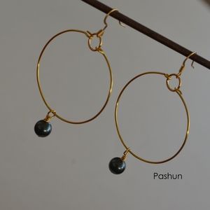 NWT Pearl Earrings On Gold Tone Hoop (#1266)
